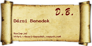 Dézsi Benedek névjegykártya