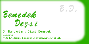 benedek dezsi business card